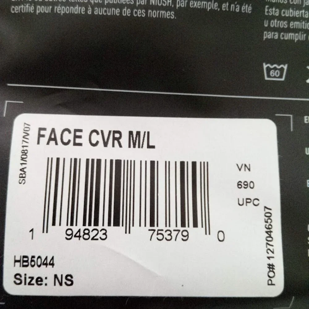 New 3 PCS Adidas Black & Gold Juventus Non-Medical Reusable Face Mask Size M/L - Picture 9 of 11